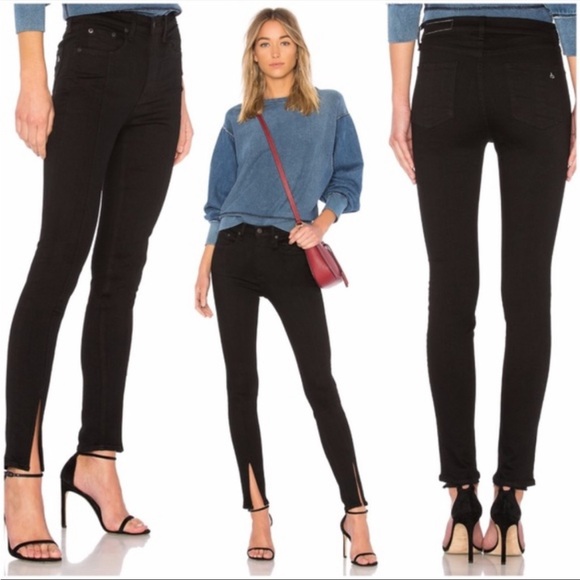 Like New Rag & Bone Yuki High Waist Jean in Coal Bar - Picture 3 of 16